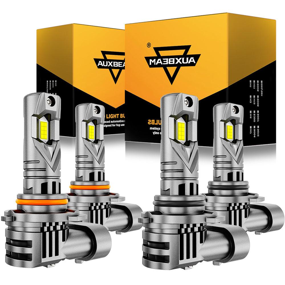 🆕9005+9006 LED Headlight Bulbs Q25S Series 1:1 Mini Size 90W 22000LM 6500K Cool White | 4 Bulbs