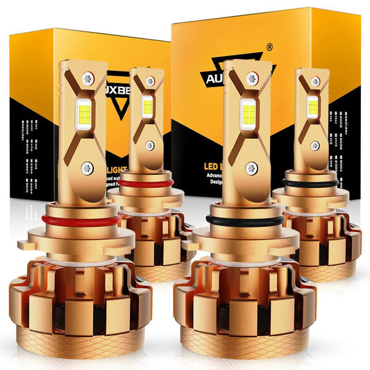 9005+9006 LED Headlight Bulbs 70W 18000LM F-16 Plus Series Brightest 6000K Cool White | 4 Bulbs - Auxbeam  – éclairage LED auto