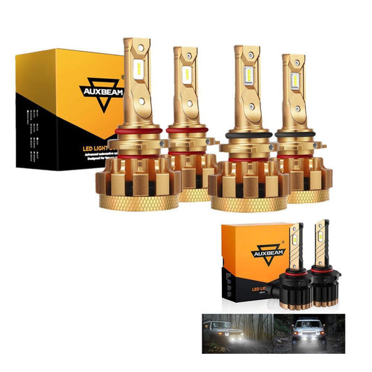 For 2003-2006 Chevy Silverado 2500 HD 9005+9006 F-16 Plus Series Automotive Grade 28000LM Built-in Canbus LED Light Bulbs High Low Beam Bundle