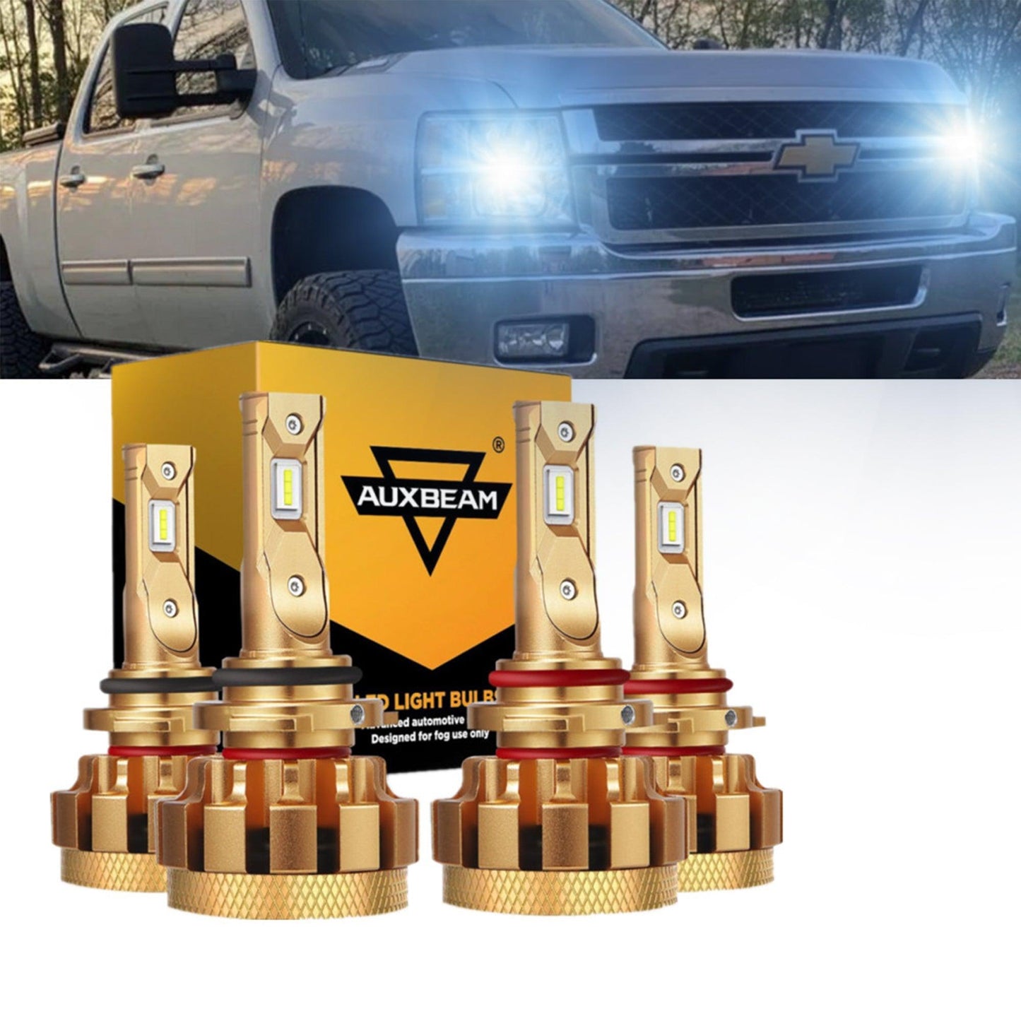 For 2003-2006 Chevrolet Silverado 2500 HD F-16 Plus Series Built-in Canbus Automotive Grade 14000LM LED Light Bulbs High Low Beam Bundle - Auxbeam  – éclairage LED auto