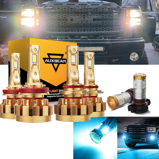 🔥For 2007-2014 GMC Sierra 2500 HD F-16 Plus Series Built-in Canbus Automotive Grade 14000LM LED Light Bulbs High Low Beam Bundle - Auxbeam  – éclairage LED auto