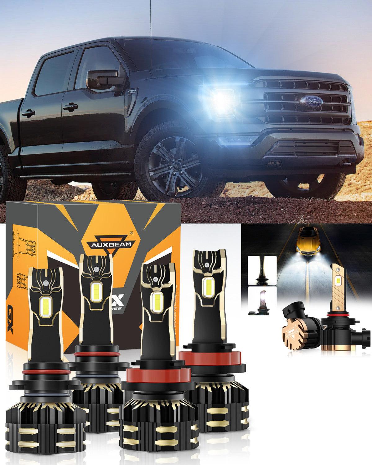 For 2021 Ford F-150 9005 H11 LED Headlight Bulbs Bundle - Auxbeam  – éclairage LED auto