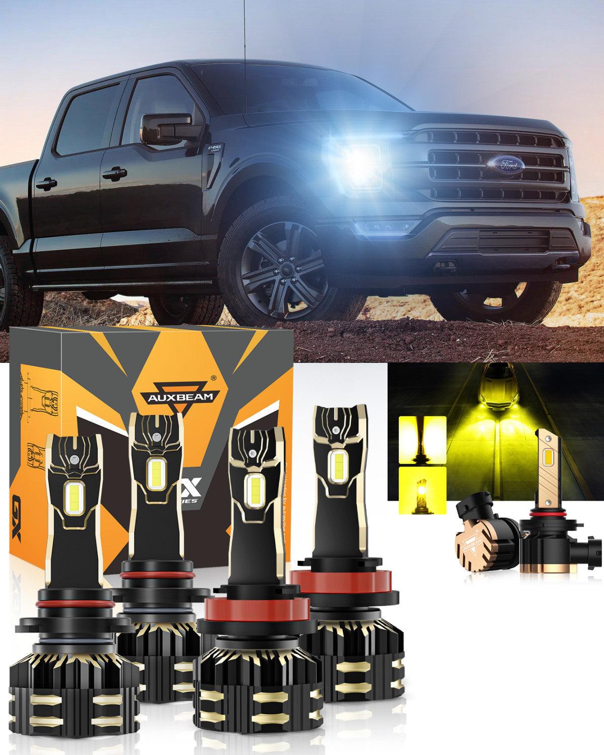 For 2021 Ford F-150 9005 H11 LED Headlight Bulbs Bundle - Auxbeam  – éclairage LED auto