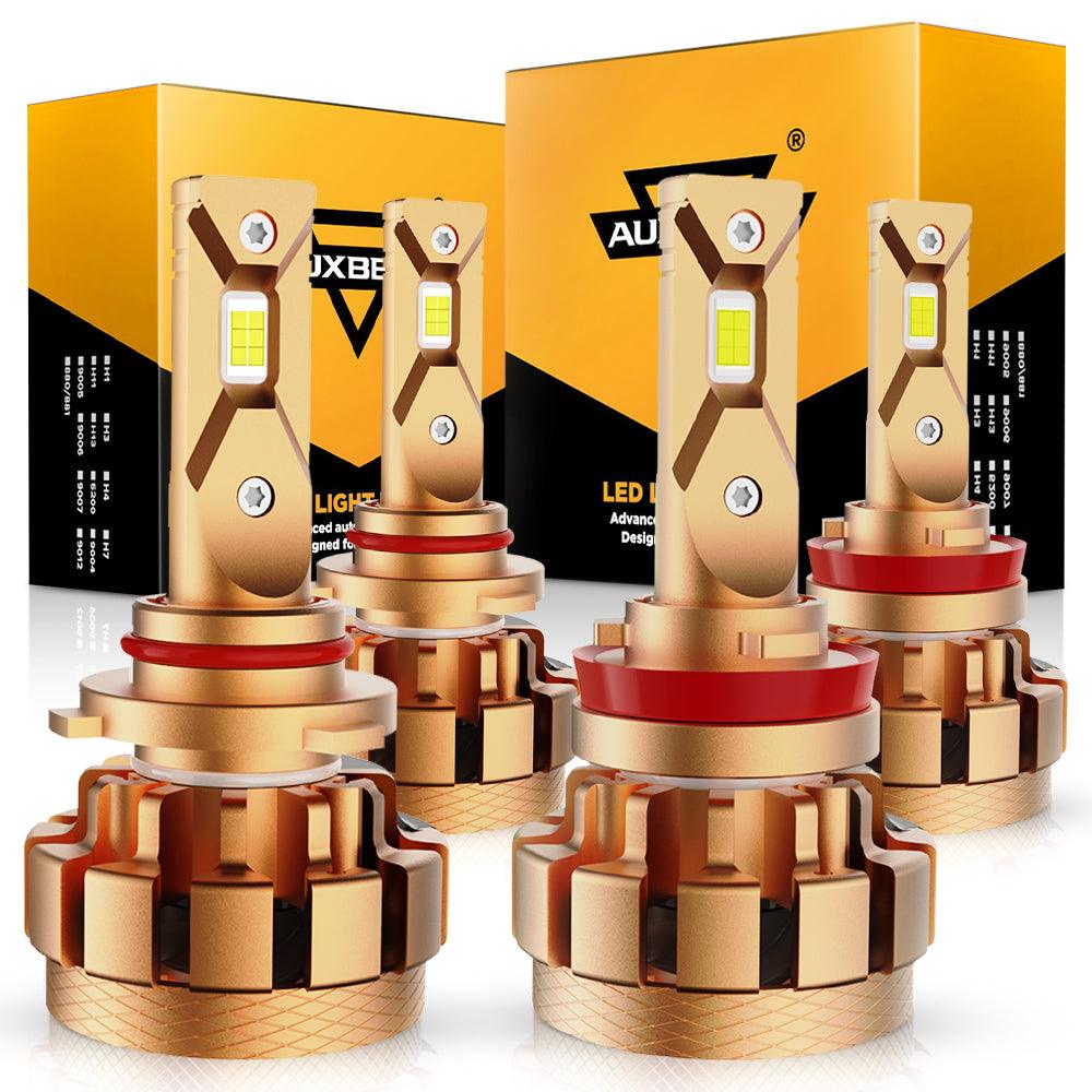 9005+H11 LED Headlight Bulbs 70W 18000LM F-16 Plus Series Brightest 6000K Cool White | 4 Bulbs - Auxbeam  – éclairage LED auto