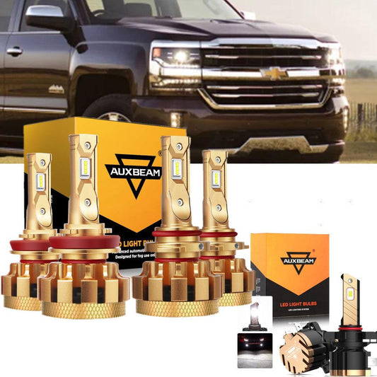 For 2007-2019 Chevrolet Silverado 2500 HD F-16 Plus Series Built-in Canbus Automotive Grade 14000LM LED Light Bulbs High Low Beam Bundle - Auxbeam  – éclairage LED auto