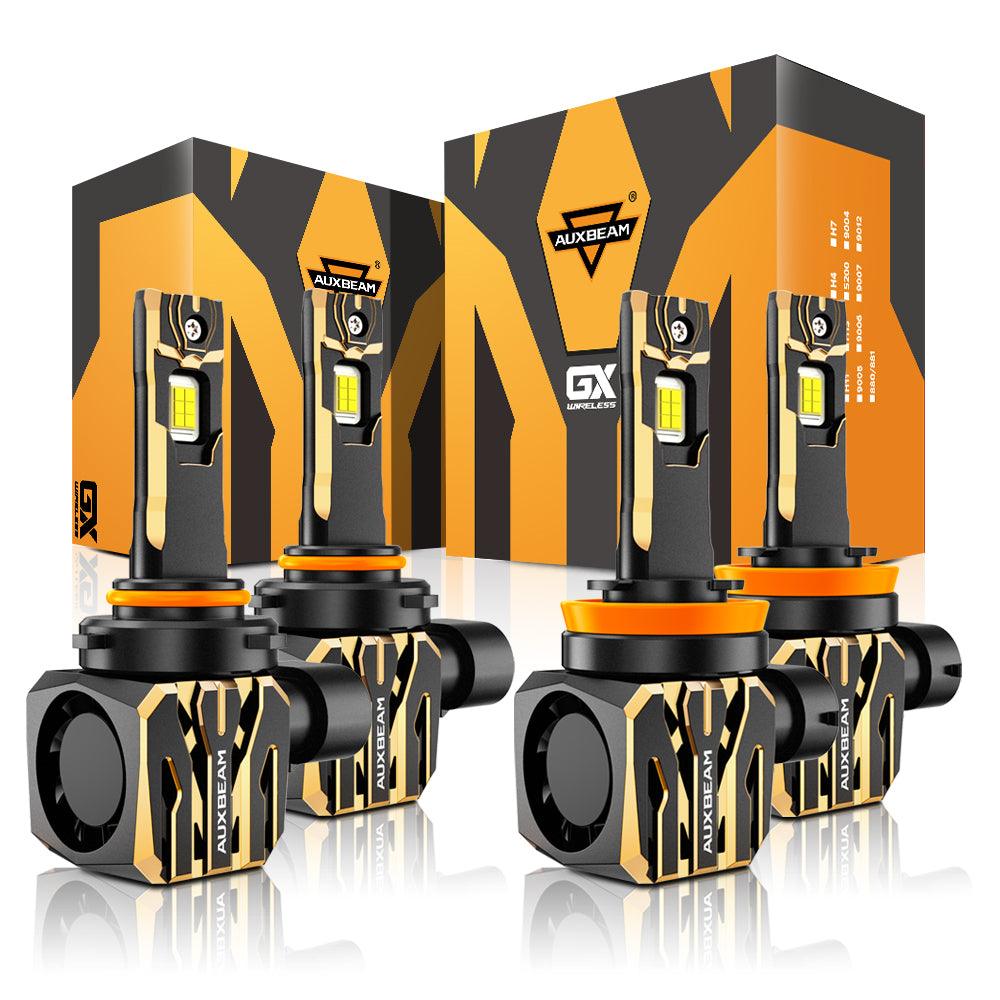 🆕9005+H11 LED Headlight Bulbs 120W 30000LM GX Plug&Play Series 6500K Cool White | 4 Bulbs