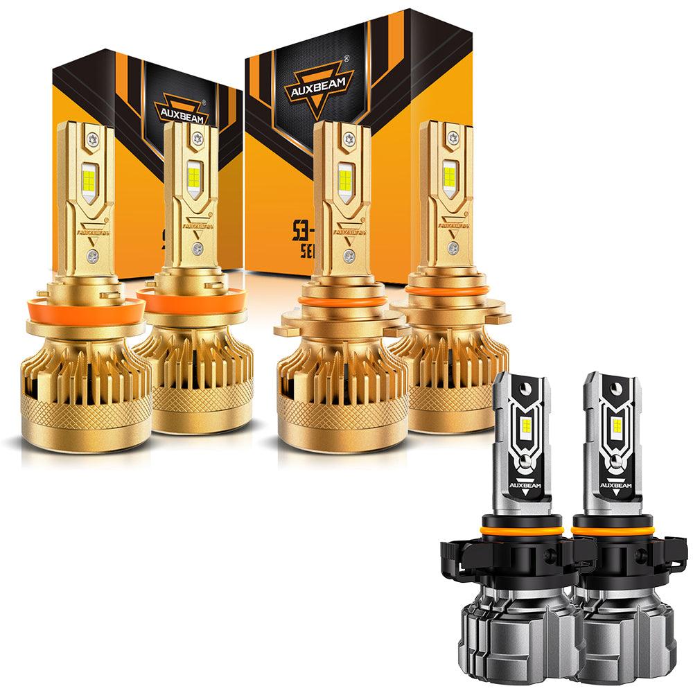 For 2007-2014 GMC Sierra 1500 2500 3500 HD S3 Pro Series Dual Decoder CAN-BUS Error Free 24000LM LED Light Bulbs High Low Beam Bundle - Auxbeam  – éclairage LED auto, kit complet prêt à installer