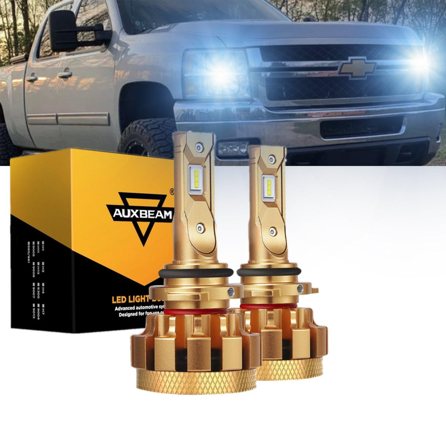 For 2003-2006 Chevrolet Silverado 2500 HD F-16 Plus Series Built-in Canbus Automotive Grade 14000LM LED Light Bulbs High Low Beam Bundle - Auxbeam  – éclairage LED auto