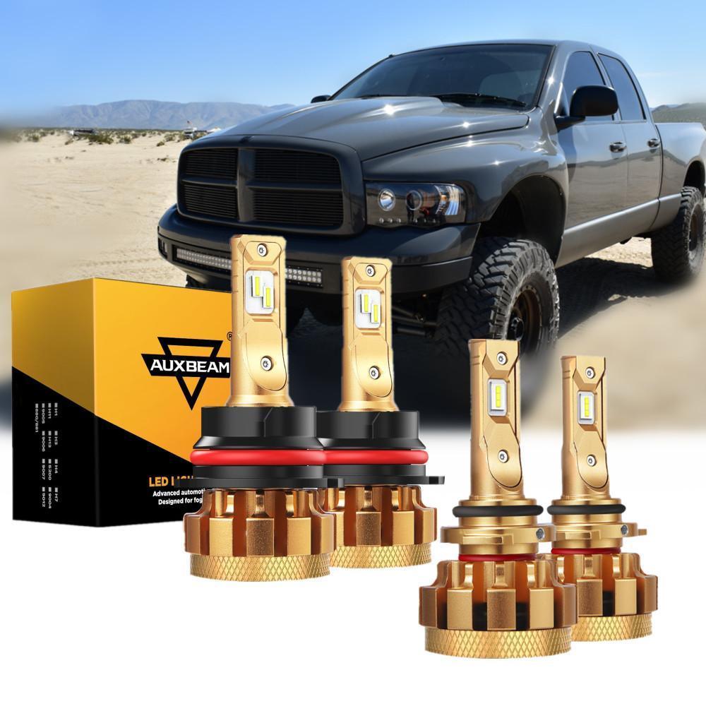 لسيارات دودج رام 2500 F-16 Plus Series موديلات 2003-2005، مصابيح LED مدمجة من Canbus من الدرجة الأولى، 14000 لومن، حزمة شعاع منخفض عالي