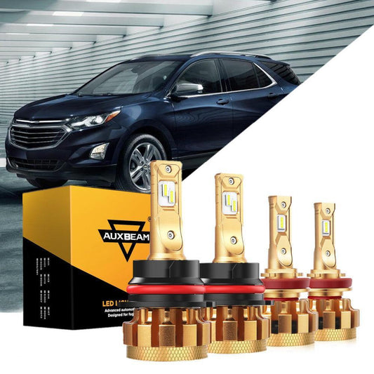 لمصابيح الإضاءة LED عالية الشعاع المنخفضة لسيارة شيفروليه إكوينوكس 9007/HB5 F-16 Plus Series موديلات 2005-2009 من الفئة 14000 لومن من فئة السيارات