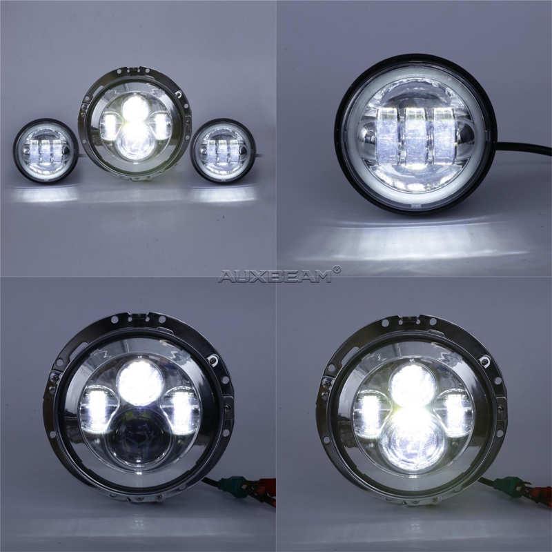 (3PCS/SET) 7'' HARLEY PROJECTOR LIGHT + 4.5'' FOG LIGHTS KITS