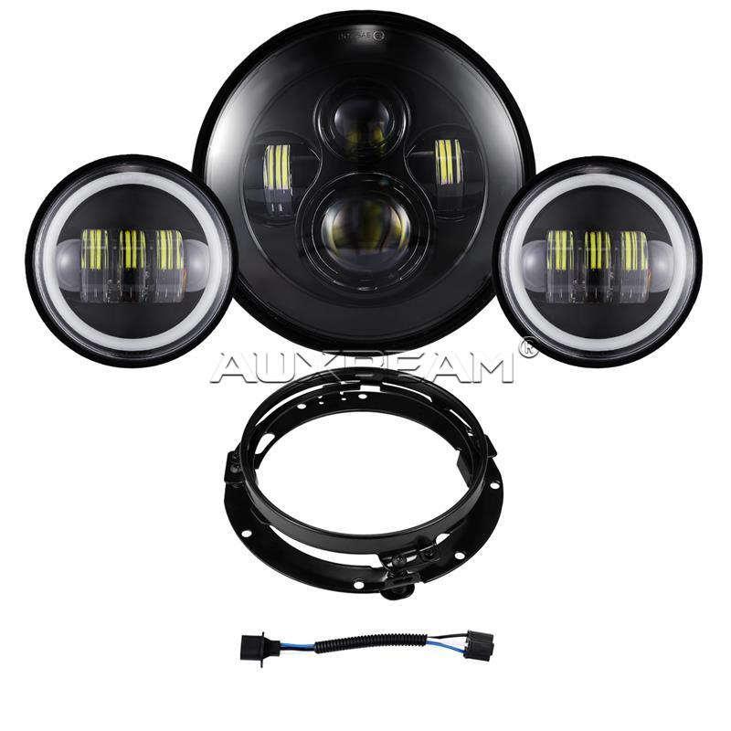 (3PCS/SET) 7'' HARLEY PROJECTOR LIGHT + 4.5'' FOG LIGHTS KITS