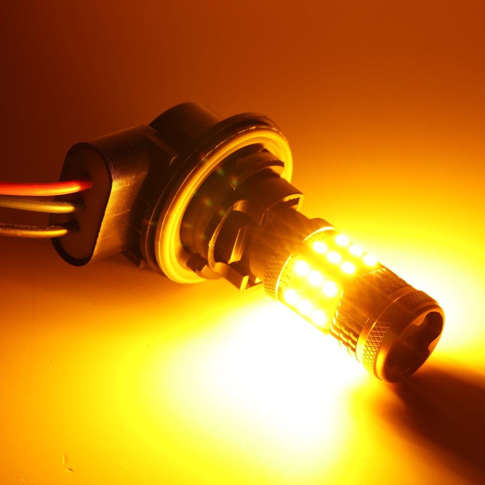 1156 BA15S LED Turn Signal Light Rear/Front, Side Maker Light Bulbs 56W 600% High Brightness CAN-Bus Error Free 3000K Amber B21 Series |2 Bulbs 