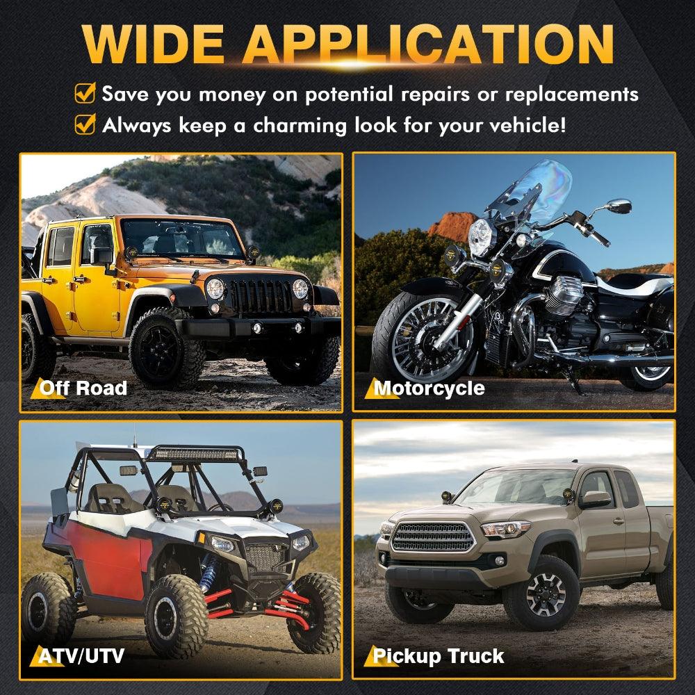 4 Inch Round LED Pod Lights Black Cover Light Shield Cover - Auxbeam  – éclairage LED auto