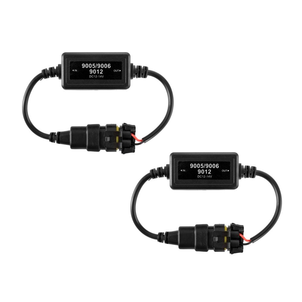 9005/HB3 C10-Model Enhanced LED Headlight Bulbs Canbus Decoder Anti-Flicker Hyper Flash No Warning Harness Resistor Conversion Kit 2pcs/set