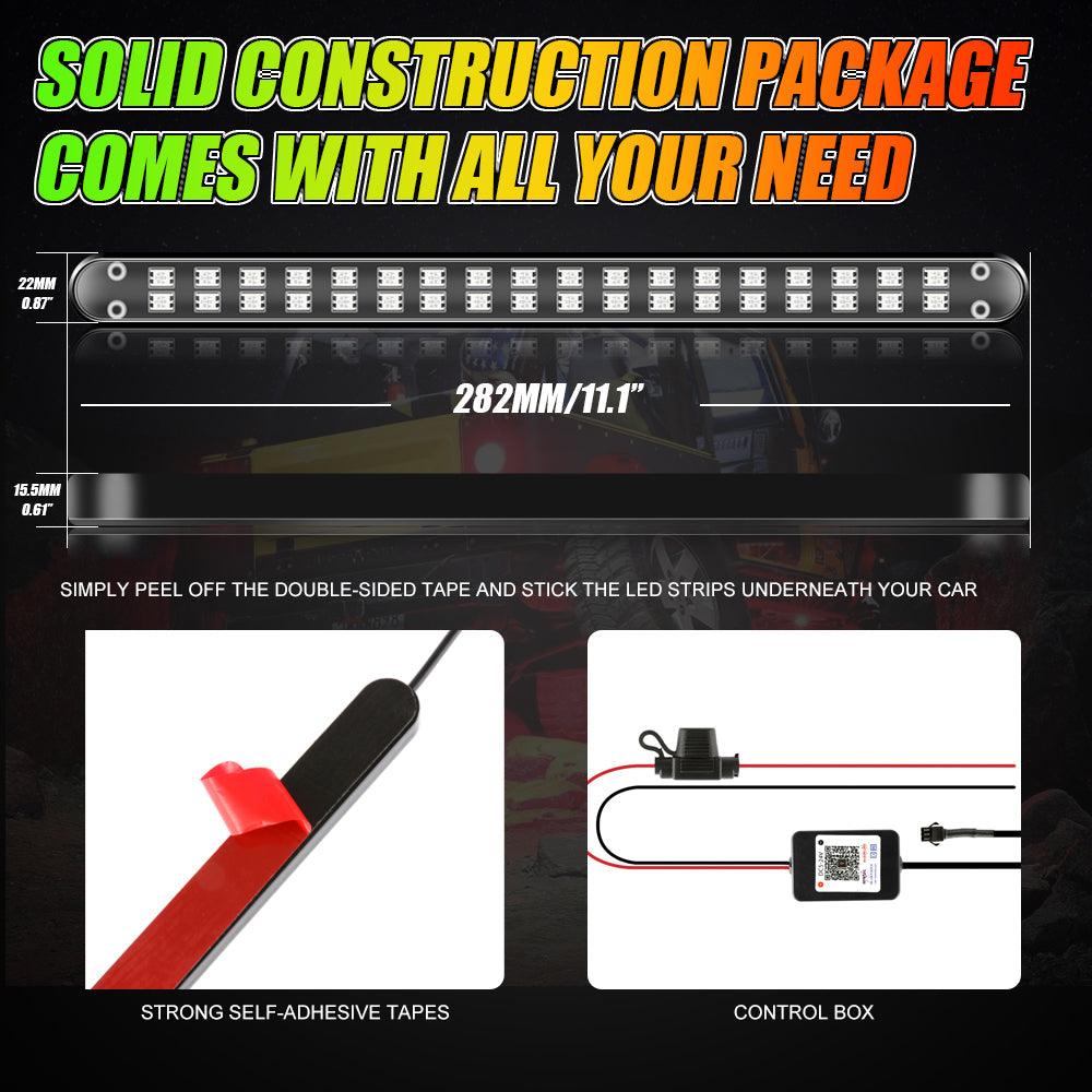 Magic Dream Color RGB Underglow Lights LED Strip Lights Kit with Bluetooth APP & Wireless Remote Control with Brake Light Function for ATV UTV
