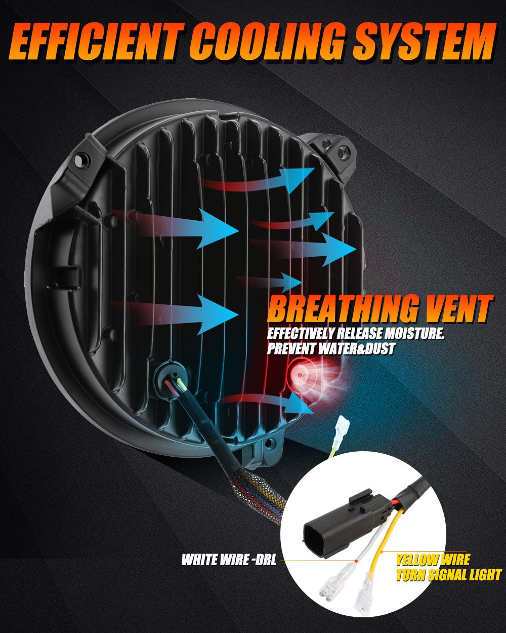 (2pcs/set) 9 Inch LED Headlights with DRL Halo Ring for Jeeps Wrangler JL Jeep Gladiator JT 2018 2019 2020 2021 2022