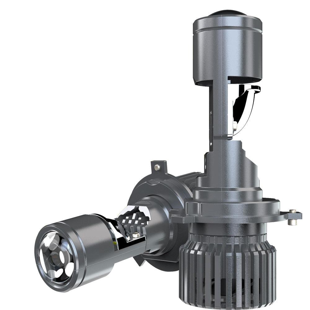 H4/HS1 LED Headlight Bulbs Mini Bi-LED Projector Lens High Low Dual Beam for Motorcycle Car Truck ATV UTV Snowmobile | 2 Bulbs - Auxbeam  – éclairage LED auto