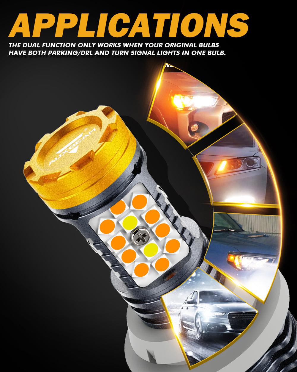 🆕T20 7443 7440 LED Front Turn Signal & DRL Light Bulbs 800% High Brightness CAN-Bus Error Free Dual Color Switchback White & Amber B31 Series | 2 Bulbs