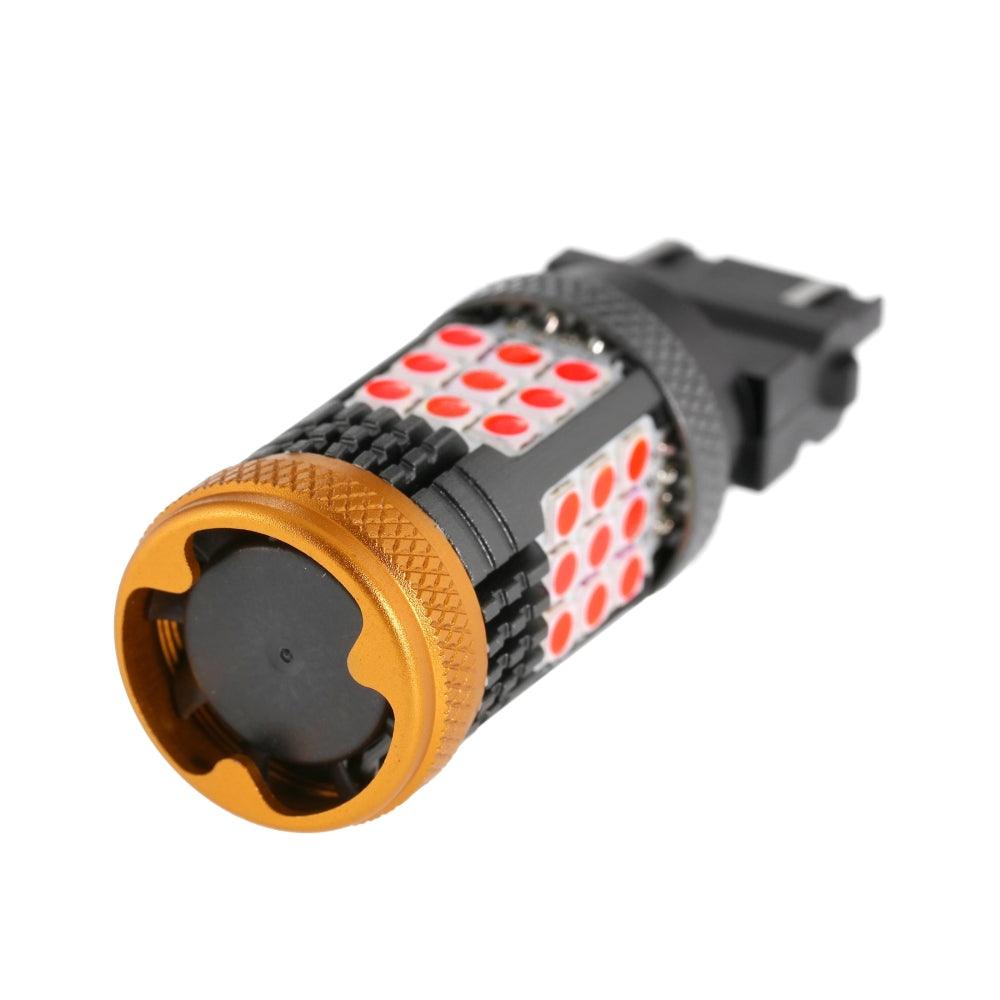 T25 3157 3156 LED Brake/Tail Light Bulbs 56W 600% High Brightness CAN-Bus Error Free Red Strobe Flashing B21 Series Strobe | 2 bulbs