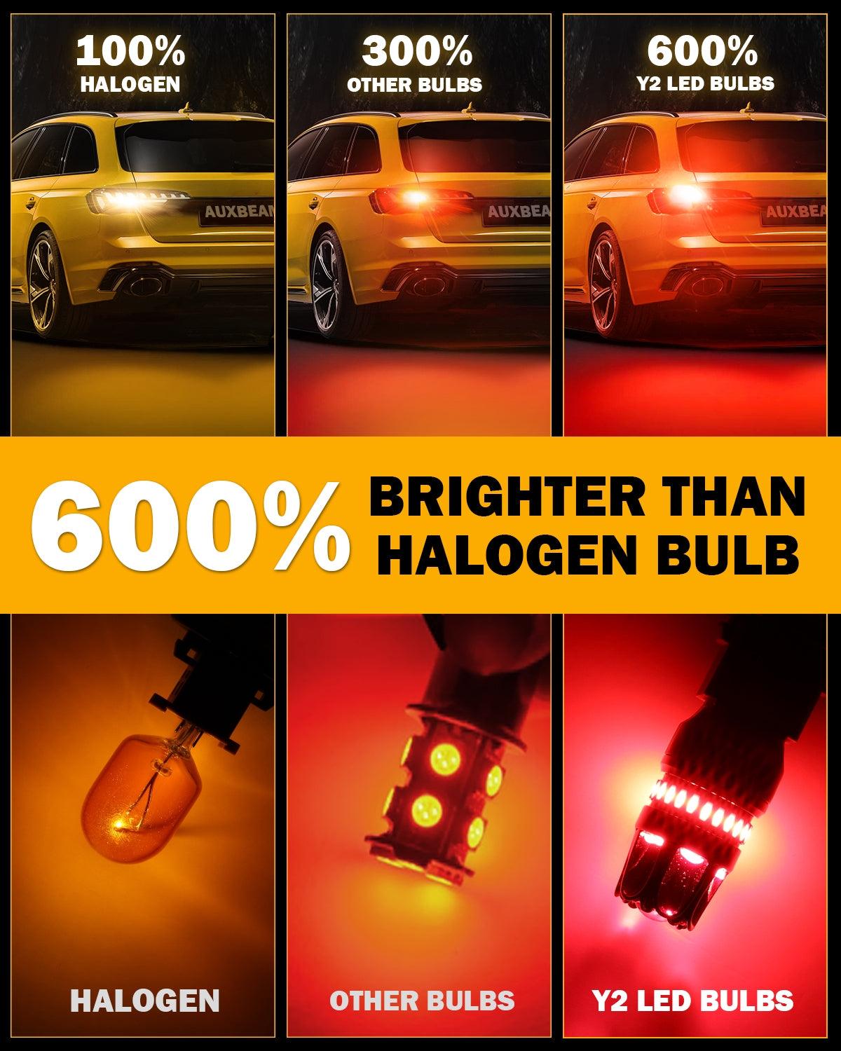 T20 7443 7440 LED Brake/Tail Light Bulbs 14W 6000LM CAN-Bus Error Free Red Y2 Series | 2 Bulbs