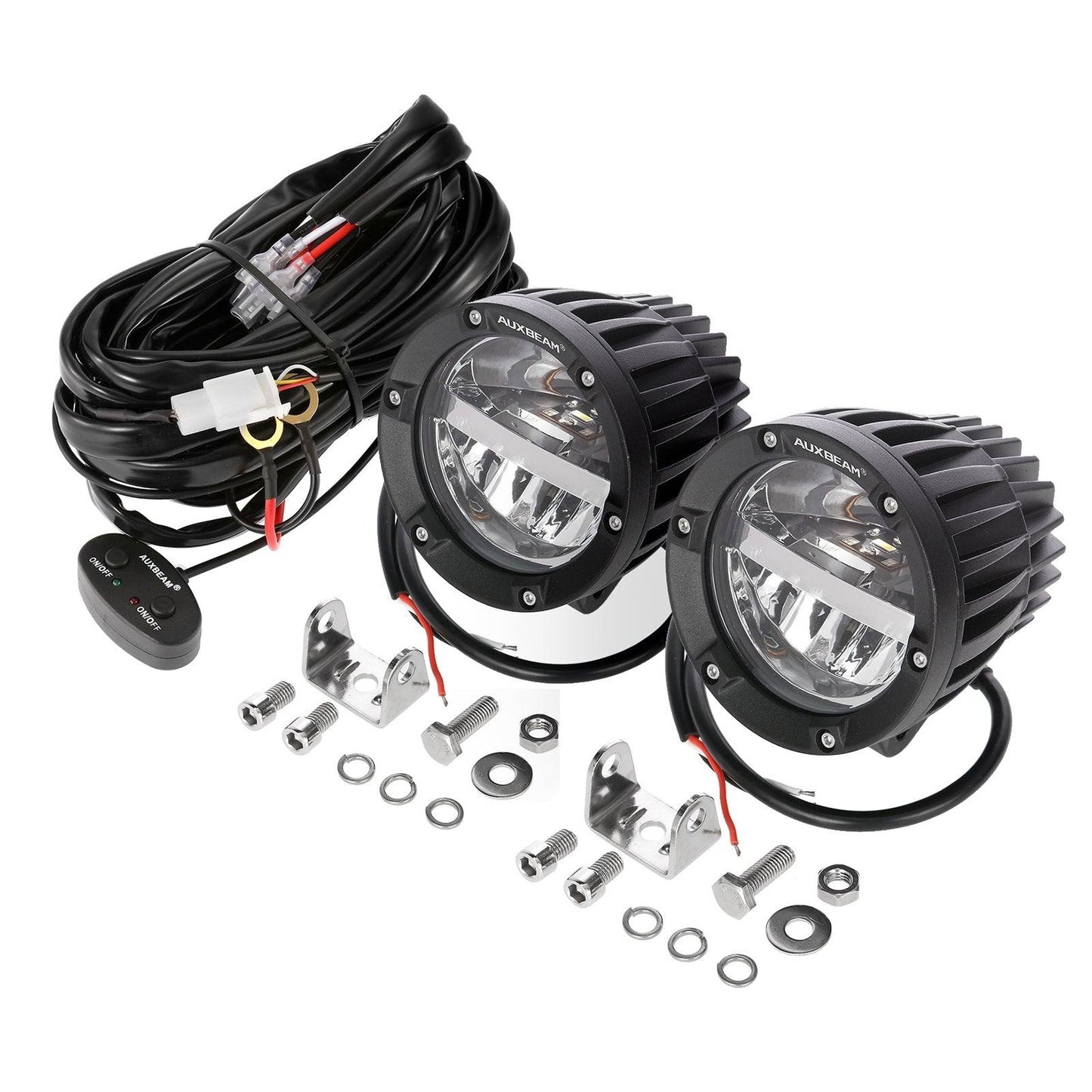 C4 Series | 4 Inch 100W Round Offroad LED Driving Lights Combo Beam - Auxbeam  – éclairage LED auto