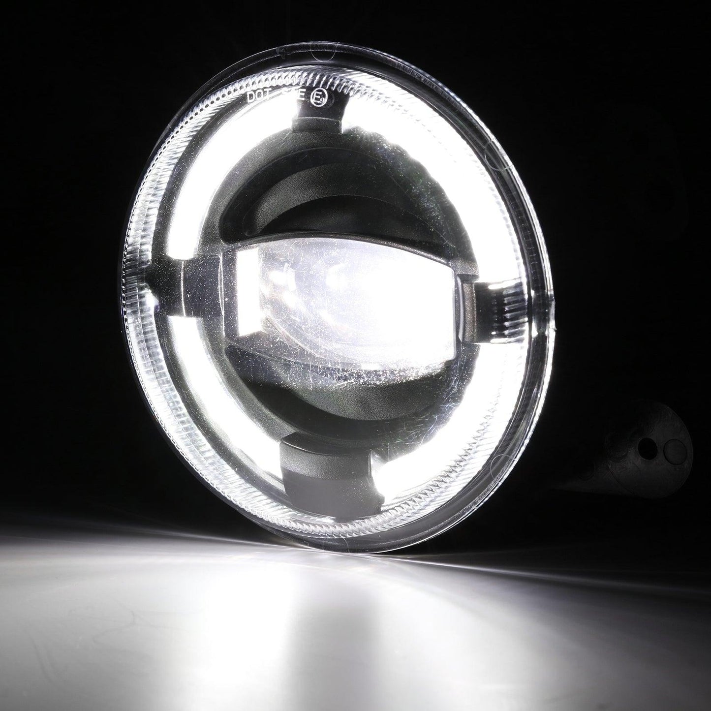 (قطعتان/مجموعة) مصابيح ضباب LED مقاس 4 بوصات 60 وات مع حلقة هالة بيضاء DRL لسيارة Jeep Wrangler JK/ Jeep Grand Cherokee/ Dodge 