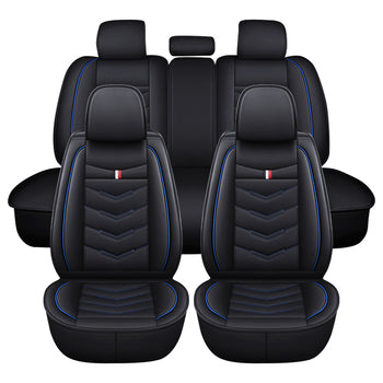 Housses de siège de voiture bleu noir Coussin de protection en similicuir 5 places Ct0088 Housse de siège universelle
