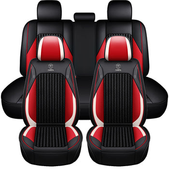 Housses de siège de voiture rouges Coussin de protection en similicuir 5 places MH101 Housse de siège universelle