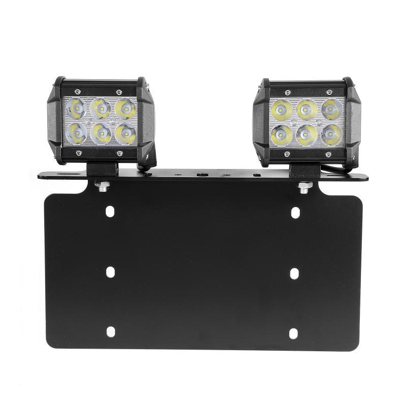 شريط إضاءة LED من الفولاذ للوحة الترخيص وحامل المصد الأمامي مناسب لمعظم الشاحنات والشاحنات الصغيرة وسيارات الدفع الرباعي وسيارات الجيب وسيارات الدفع الرباعي والسيارات (الإصدار الأمريكي)