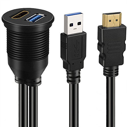 AMPIRE HDMI/USB built-in socket with 15cm cable