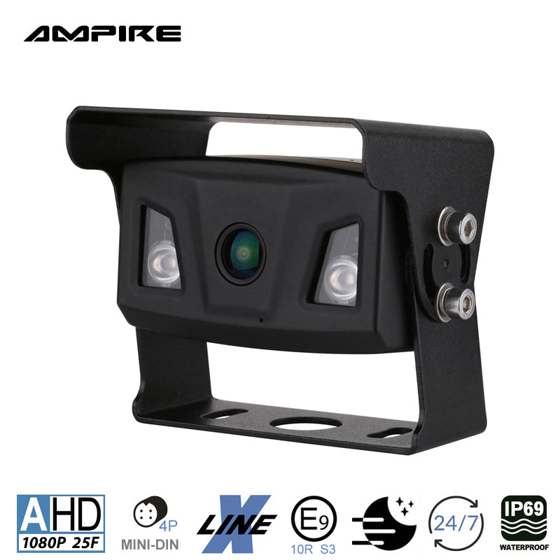 AMPIRE Heavy-Duty camera (AHD), IP69K, 10m, black, AHD