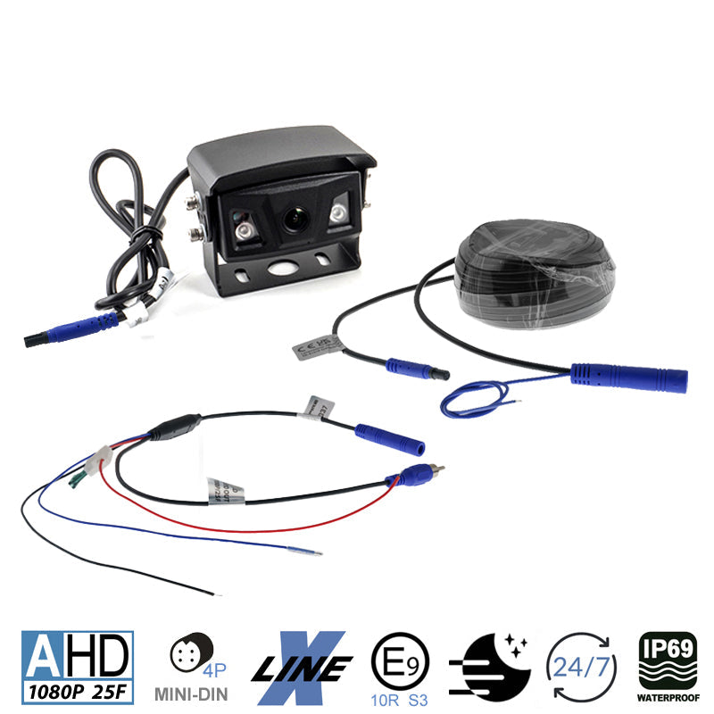 AMPIRE Heavy-Duty camera (AHD), IP69K, 10m, black, AHD