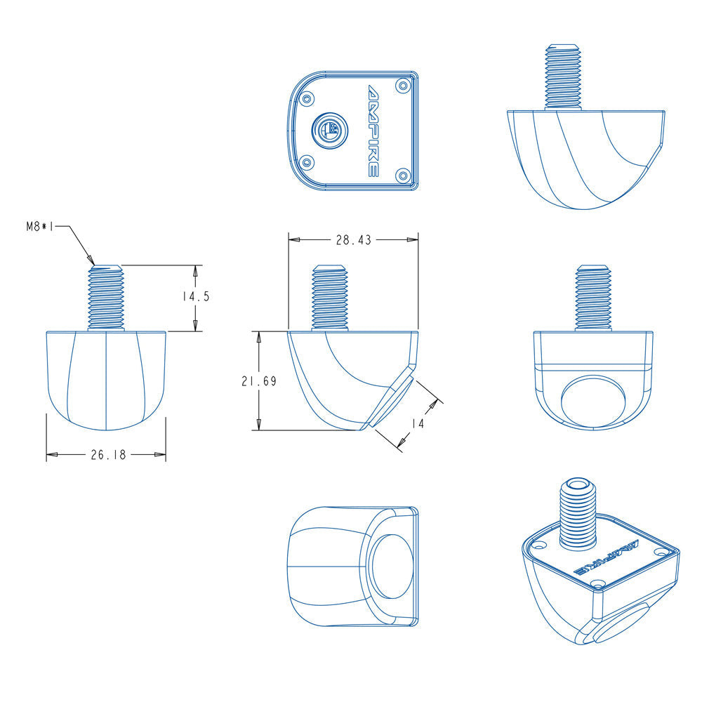 AMPIRE Mini reversing camera (AHD), 150°