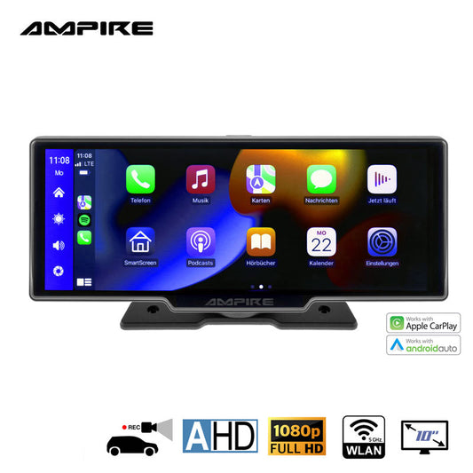 AMPIRE smartphone monitor 25.4cm (10'') with AHD Dashcam and RVC input (AHD)