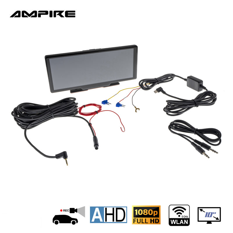 AMPIRE smartphone monitor 25.4cm (10'') with AHD Dashcam and RVC input (AHD)