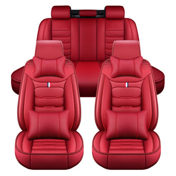 Housses de sièges de voiture Appui-tête 5 places + oreiller Coussin en similicuir MH51 Housse de siège universelle