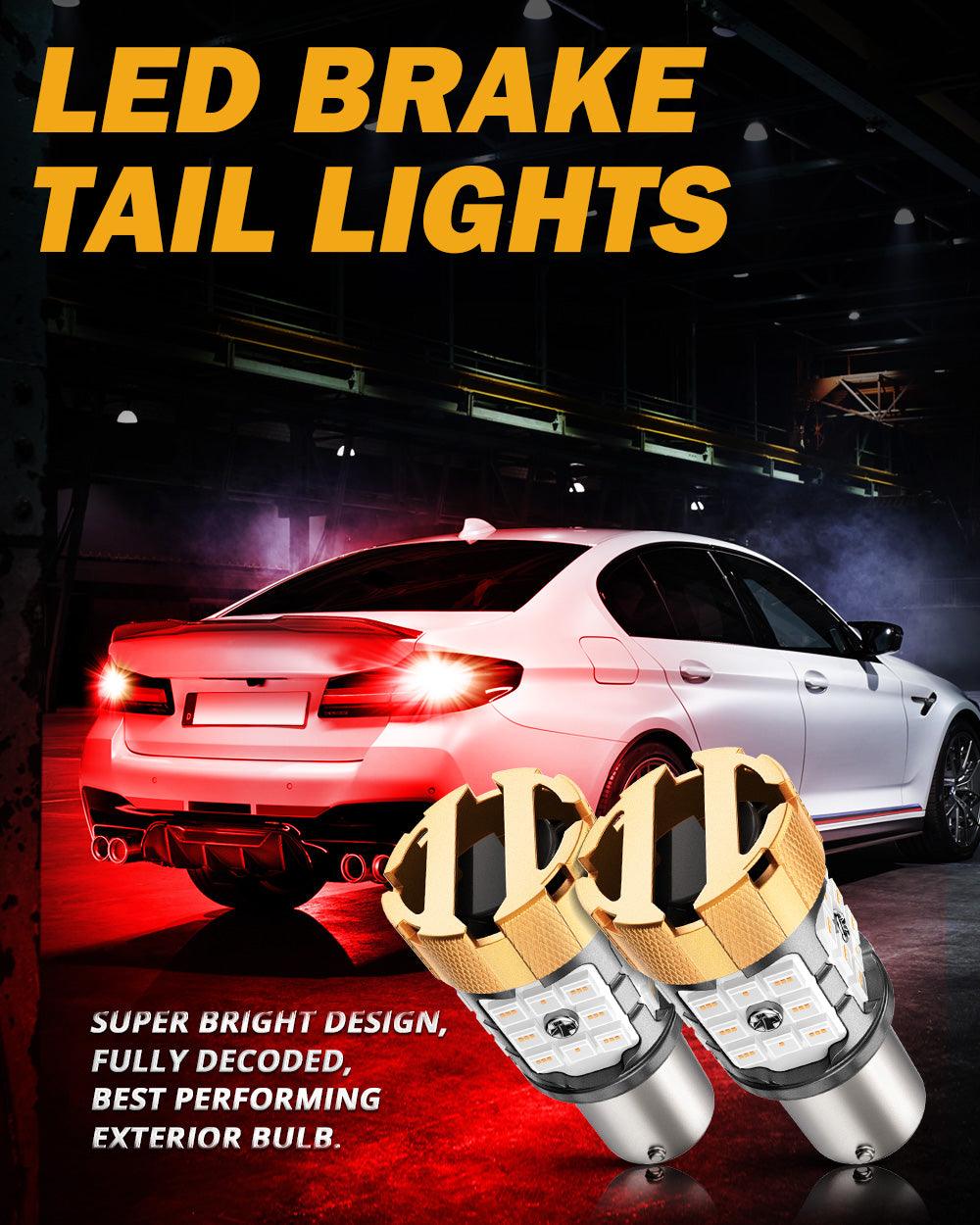 🆕 1157 BAY15D LED Brake/Tail Light Bulbs 50W 4000LM CAN-Bus Error Free Red B21-PRO Series | 2 Bulbs