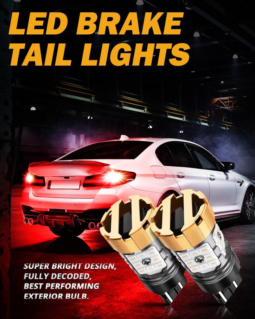 مصابيح LED للفرامل/الخلفية T20 7443 7440، 50 واط، 4000 لومن، خالية من الأخطاء، حمراء، سلسلة B21-PRO | مصباحان