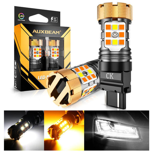 🆕 3157 US-CK LED Front Turn Signal & DRL Light Bulbs 50W 4000LM CAN-Bus Error Free Dual Color Switchback White & Amber B21-PRO Series | 2 Bulbs