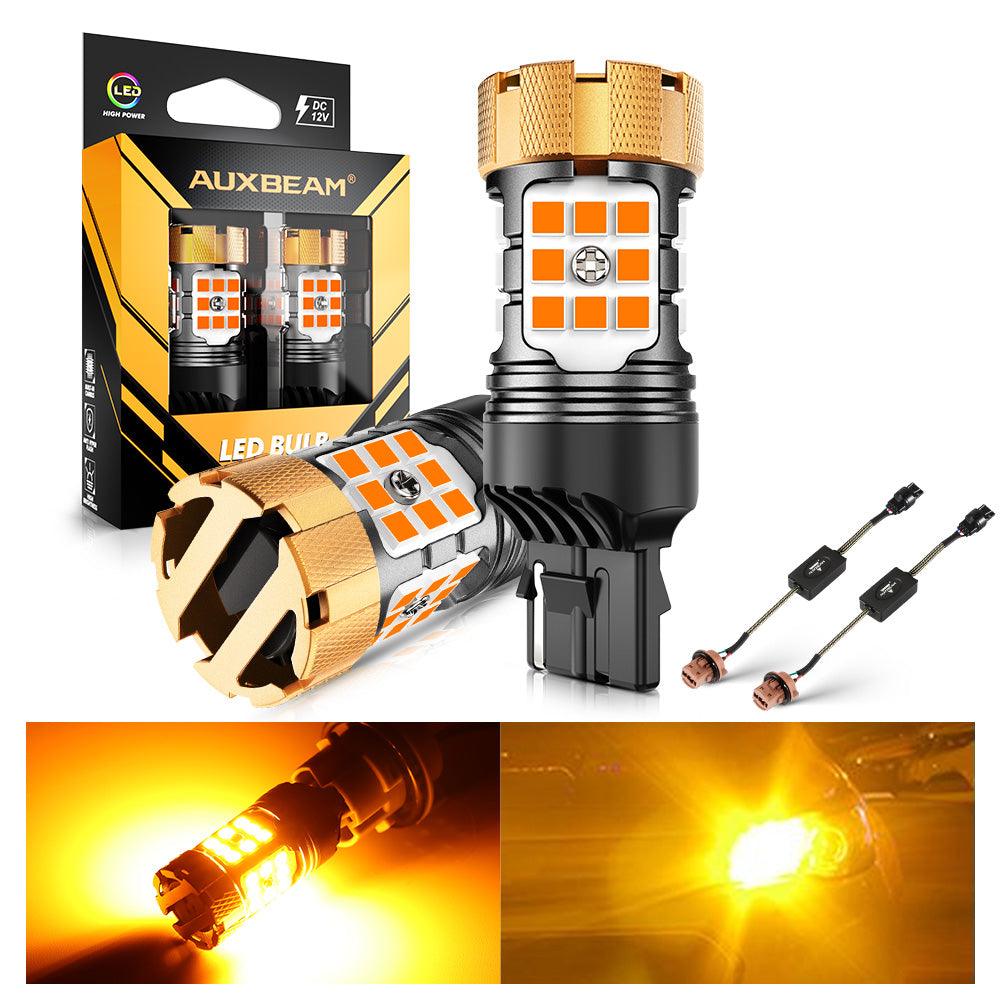 🆕7440 7440A LED Turn Signal Light Rear/Front, Side Maker Light Bulbs 50W 4000LM CAN-Bus Error Free 3000K Amber B21-PRO Series |2 Bulbs