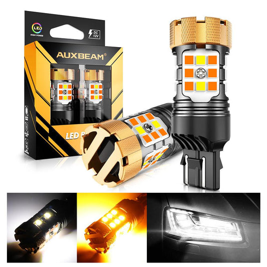 🆕T20 7443 LED Front Turn Signal & DRL Light Bulbs 50W 4000LM CAN-Bus Error Free Dual Color Switchback White & Amber B21-PRO Series | 2 Bulbs