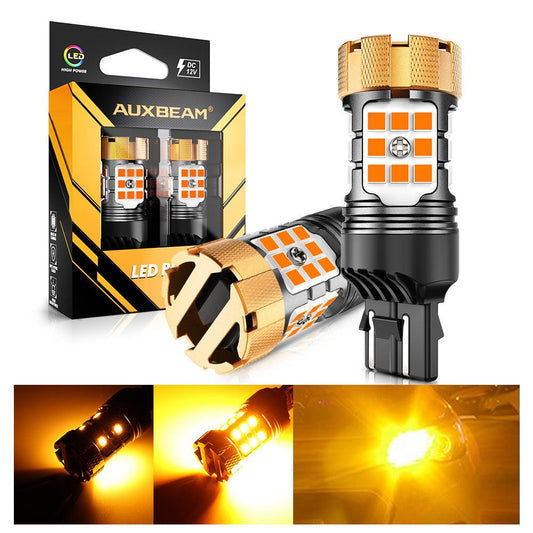 🆕T20 7443 7440 LED Turn Signal Light Rear/Front, Side Maker Light Bulbs 50W 4000LM CAN-Bus Error Free 3000K Amber B21-PRO Series |2 Bulbs