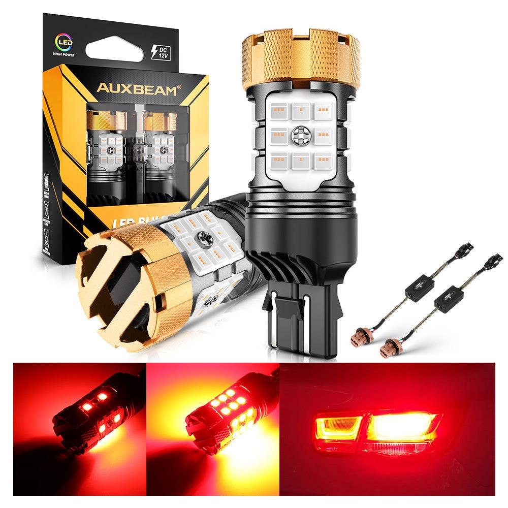 مصابيح LED للفرامل/الخلفية T20 7443 7440، 50 واط، 4000 لومن، خالية من الأخطاء، حمراء، سلسلة B21-PRO | مصباحان