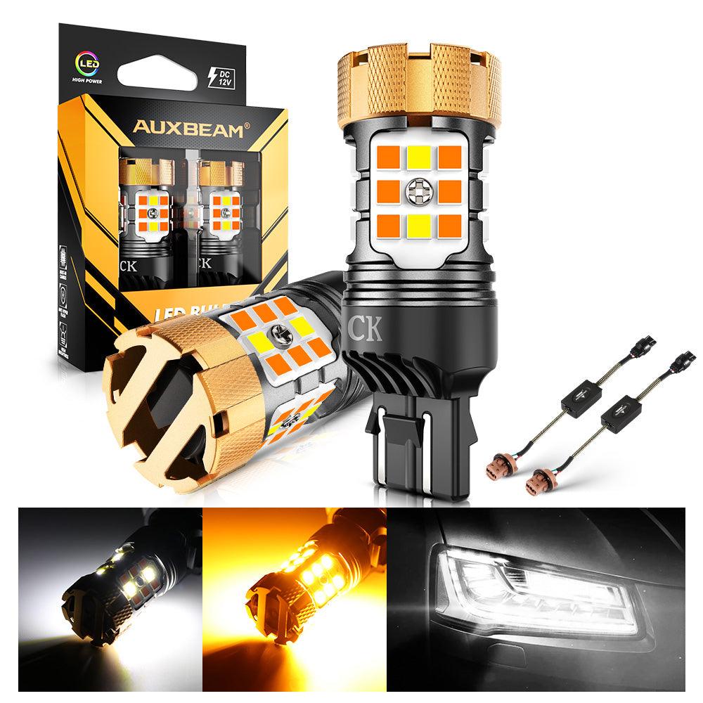 🆕 7443 US-CK LED Front Turn Signal & DRL Light Bulbs 50W 4000LM CAN-Bus Error Free Dual Color Switchback White & Amber B21-PRO Series | 2 Bulbs