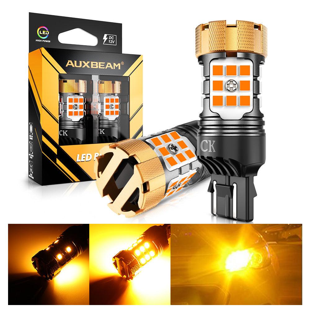 🆕7443 US-CK LED Turn Signal Light Rear/Front, Side Maker Light Bulbs 50W 4000LM CAN-Bus Error Free 3000K Amber B21-PRO Series |2 Bulbs