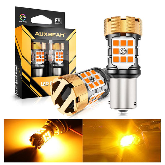🆕BAU15S 7507 LED Turn Signal Light Rear/Front, Side Maker Light Bulbs 50W 4000LM CAN-Bus Error Free 3000K Amber B21-PRO Series |2 Bulbs