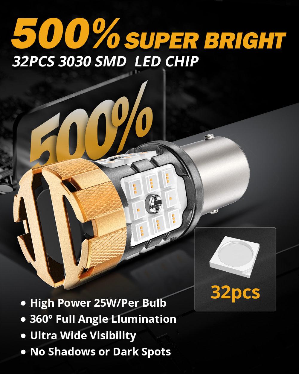 🆕 1157 BAY15D LED Brake/Tail Light Bulbs 50W 4000LM CAN-Bus Error Free Red B21-PRO Series | 2 Bulbs