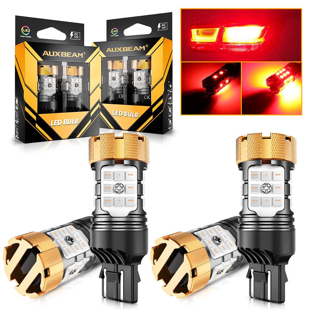 مصابيح LED للفرامل/الخلفية T20 7443 7440، 50 واط، 4000 لومن، خالية من الأخطاء، حمراء، سلسلة B21-PRO | مصباحان