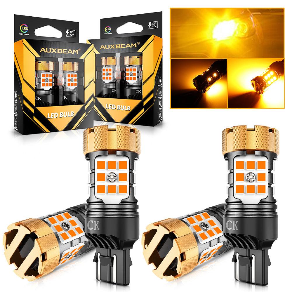 🆕7443 US-CK LED Turn Signal Light Rear/Front, Side Maker Light Bulbs 50W 4000LM CAN-Bus Error Free 3000K Amber B21-PRO Series |2 Bulbs